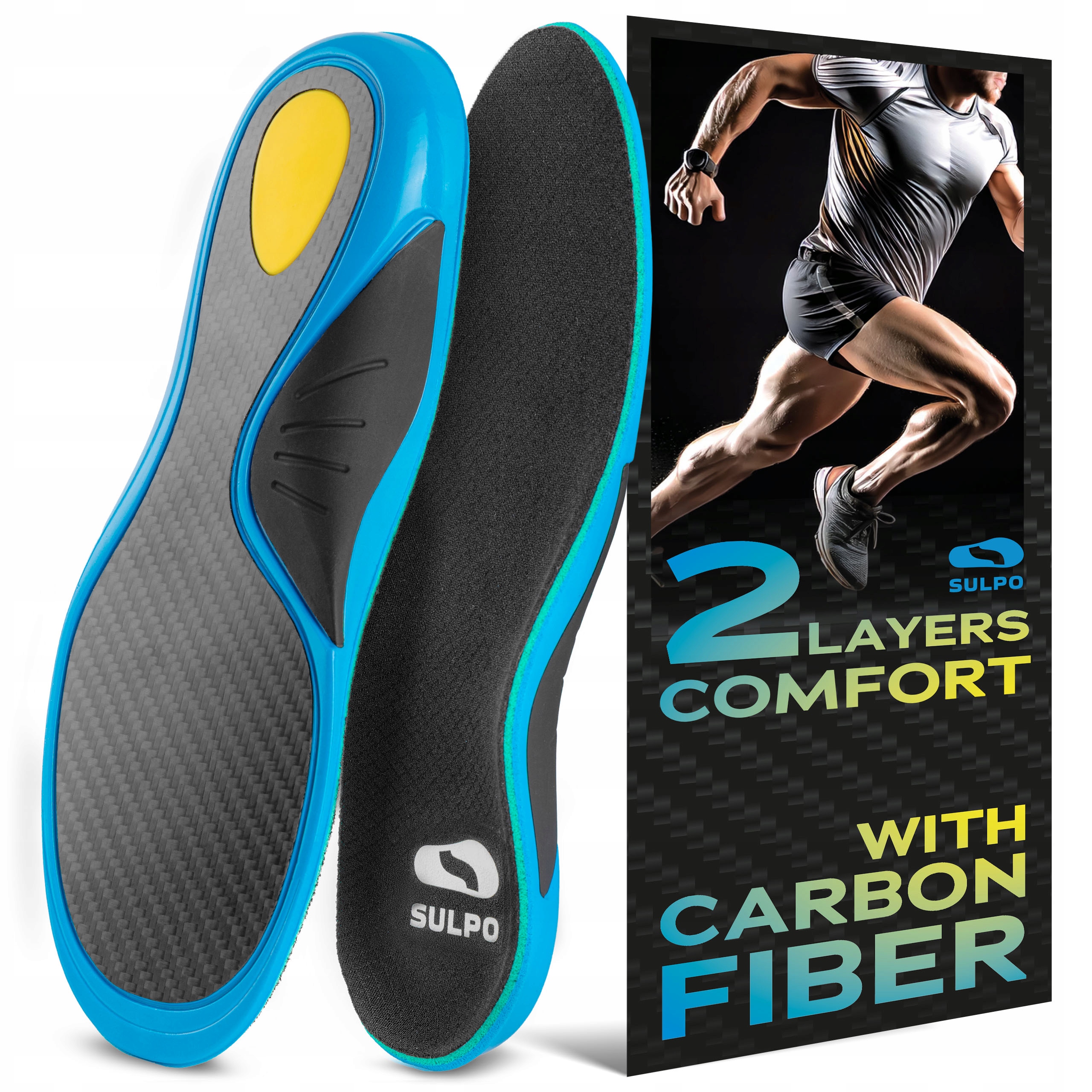 Wkładki Sulpo Carbon Fiber sportowe z włókna węglowego Xxs (35/36)