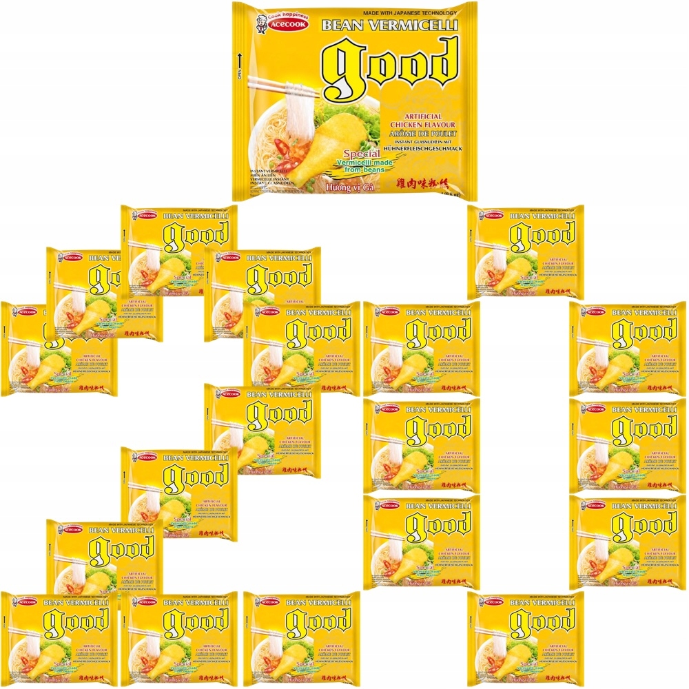 20 x Instantní instantní polévka s kuřecím masem a sójovými těstovinami 57 g Acecook
