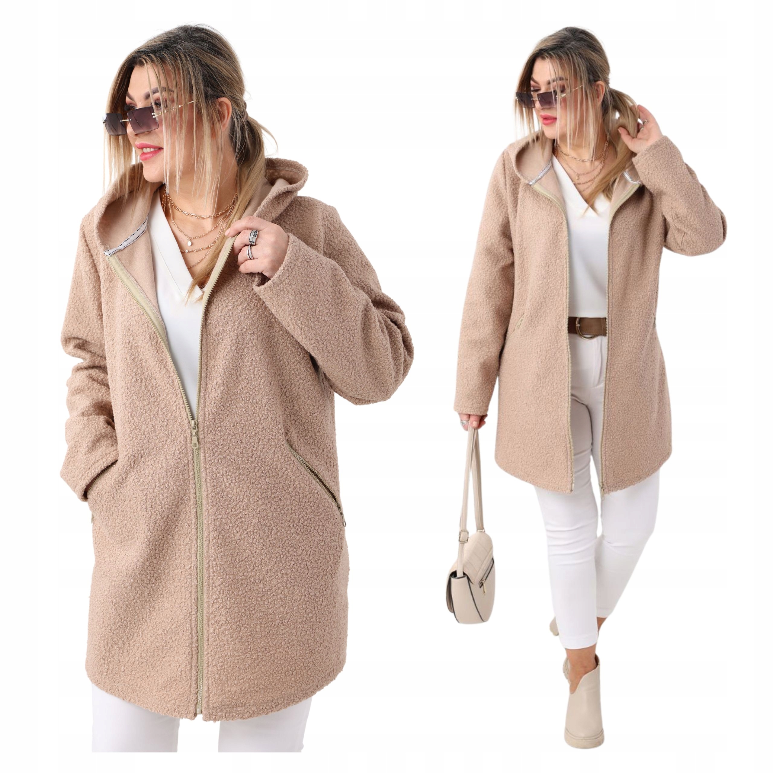 Kurtka przejściowa płaszcz bukla narzutka Polski Producent duże rozmiary