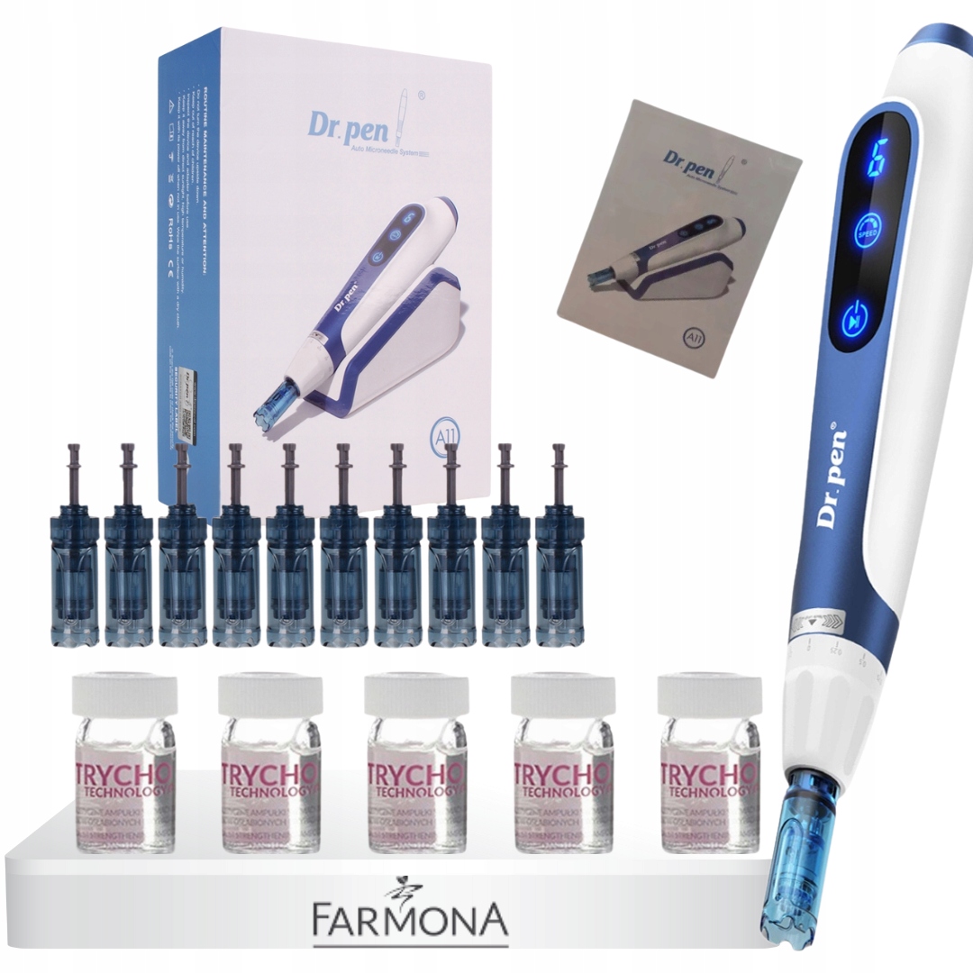 Dr Pen Derma Pen Ulitma A11 10x kartridż 5x ampułki Farmona Trycho