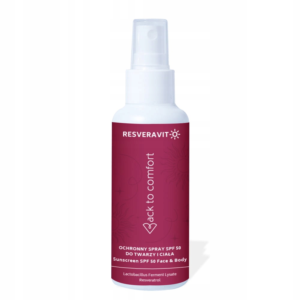 Back To Comfort Ochranný sprej na obličej a tělo Spf 50 Resveravit-C 125 ml