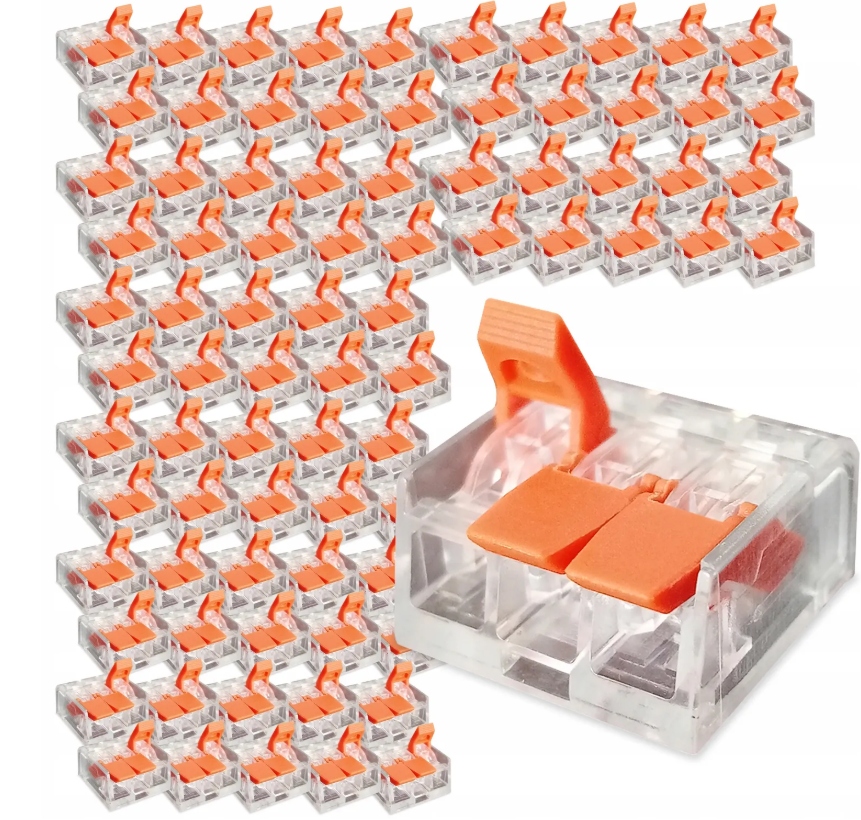100 x Rychlospojka Elektrická Spojka Kostka Vargo Pro Kabely 3 Svorky