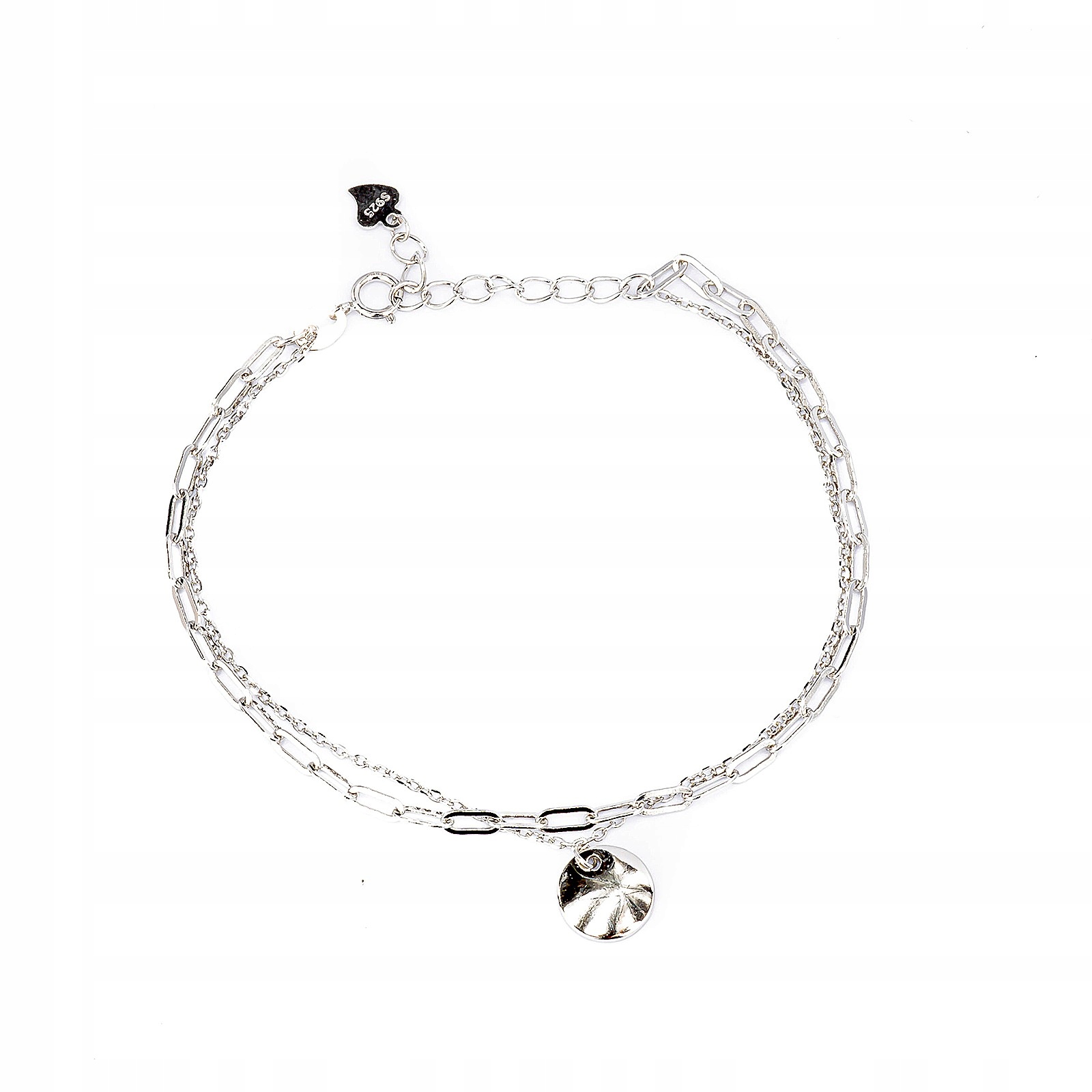 Stříbrný náramek 925 dvojitý s kolečkem