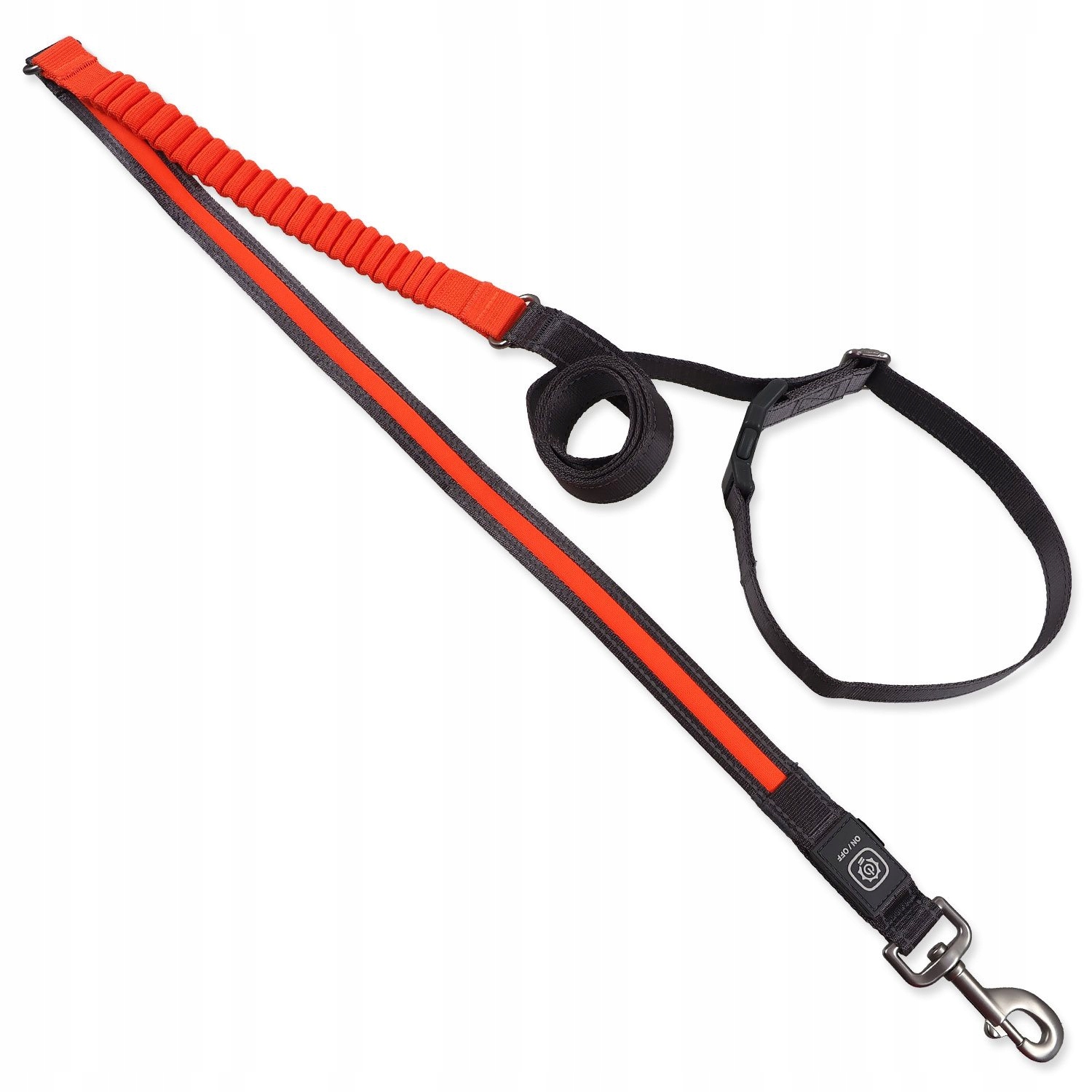 Vodítko Dog Fantasy Usb Led nylonové běžecké oranžové 2,5x180-250cm