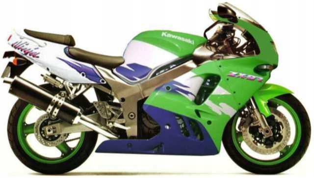 Samolepky Na Motocykl Juula Pro Kawasaki Zx 9VEL. 1997 Zelená 777