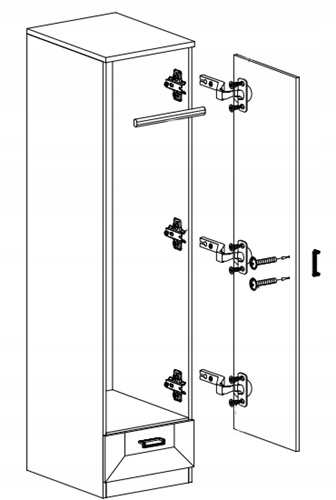 TADEUSZ T9 SZAFA WĄSKA DĄB STULETNI JARSTOL Kolekcja TADEUSZ - JARSTOL