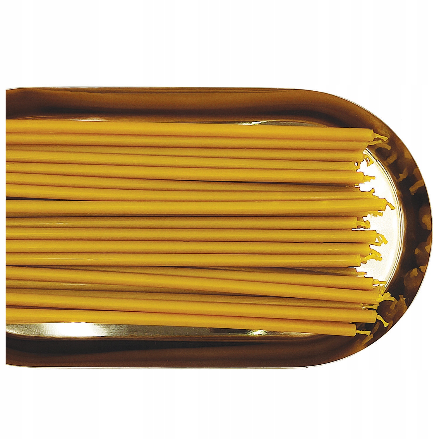 Svíčky z církevního včelího vosku tenké rovné dlouhé 19 Cm 150 Ks