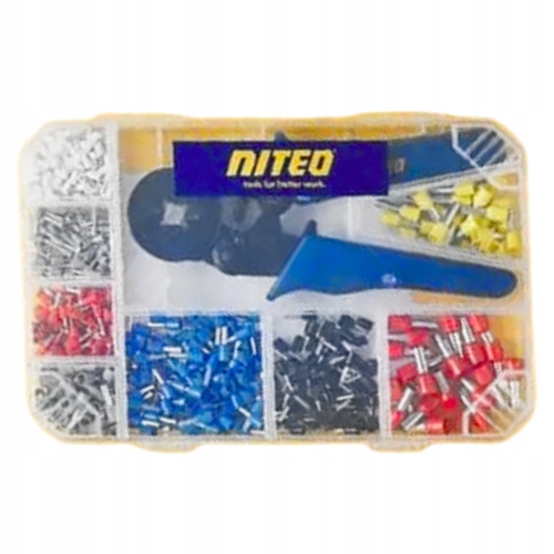 Niteo Szczypce zaciskowe do przewodów kabli + 500 końcówek