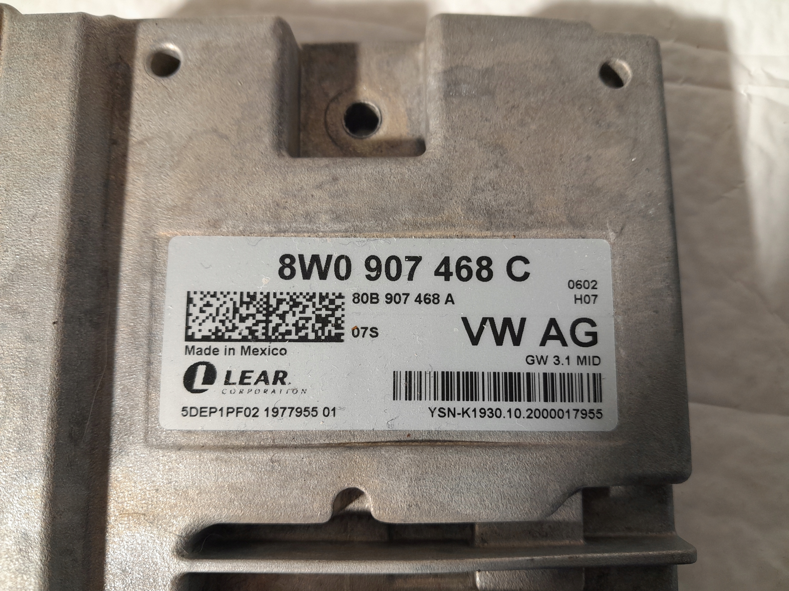 AUDI A4 B9 sedan module control unit INTERFEJS DIAGNOSTYCZNY 8W0907468C