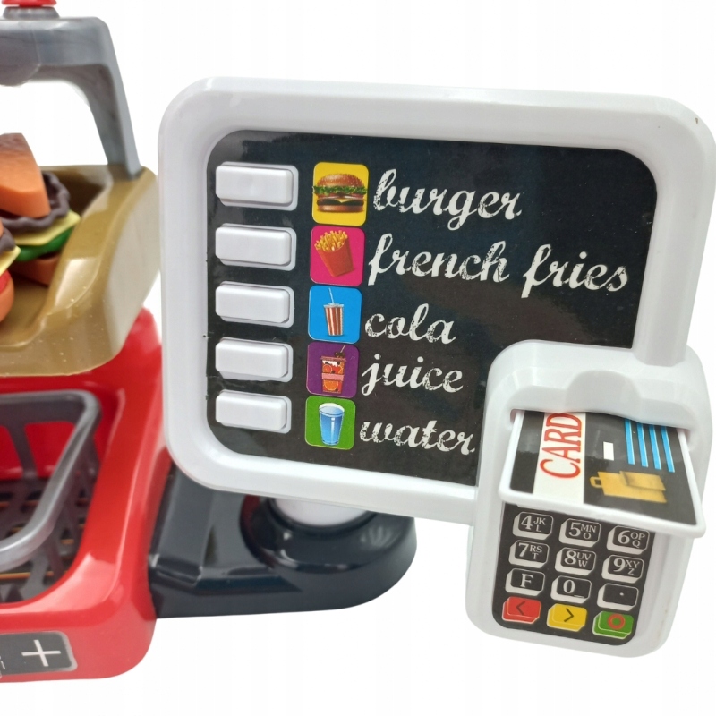 SKLEP RESTAURACJA MAŁY KASJER SPRZEDAWCA KASA FAST FOOD BURGERY PREZENT 3+ Płeć chłopcy dziewczynki