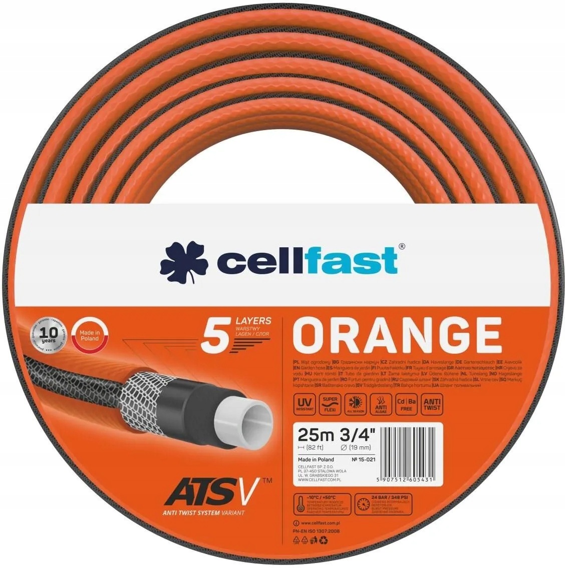 Hadice Ats Orange Pro Zavlažovací Zařízení 3/4" 25 M 15-021 Cellfast