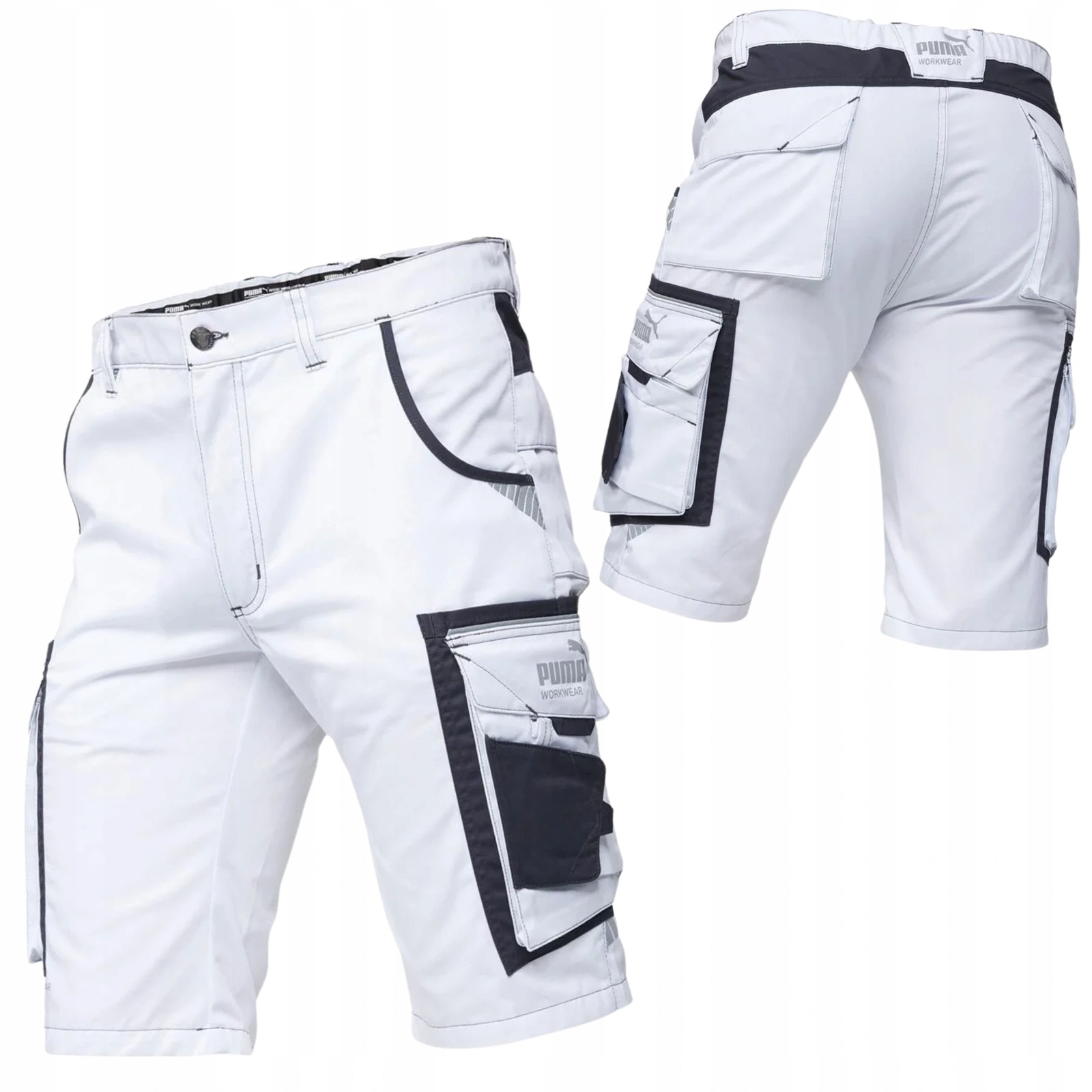 Spodenki krótkie robocze malarskie białe elastyczne Puma Workwear r. 50