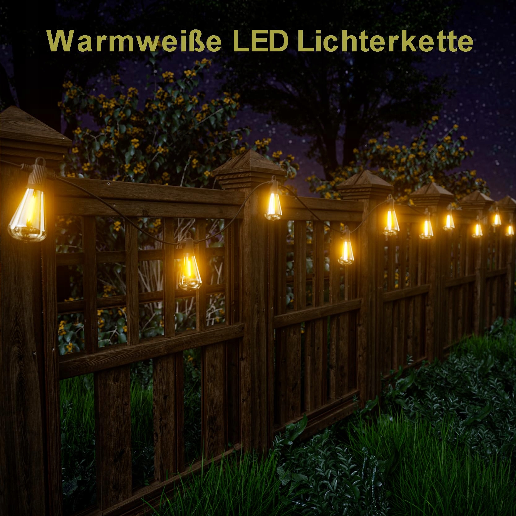 KAWAYA Łańcuch Świetlny LED 30M 52 ST38 IP65 Ogród Taras Wesele Party — miniatura 7