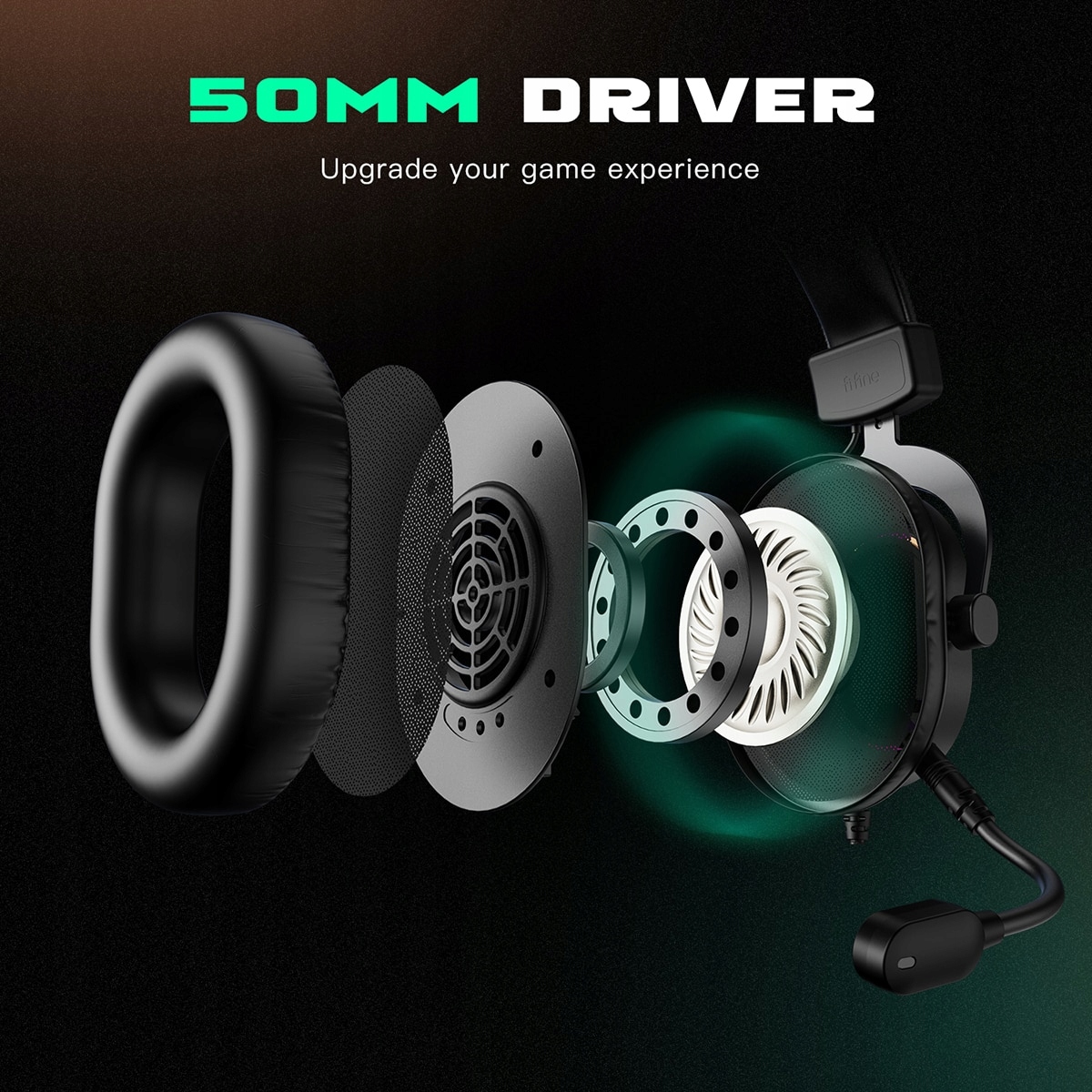 Fifine Dynamic RGB Gaming Headset with Mic Marka bez marki