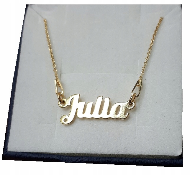 Náhrdelník jméno jmenovka Julia stříbro 925 pozlacený