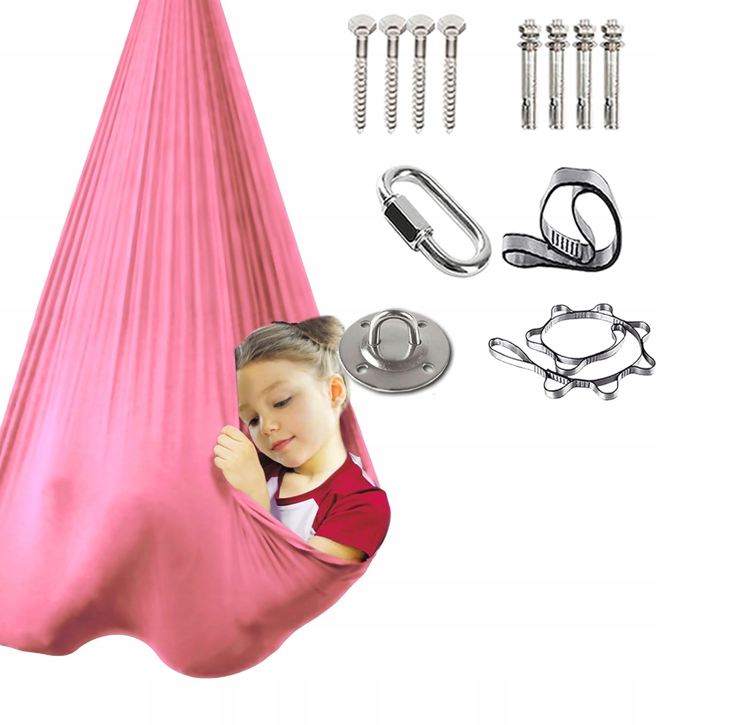 Szarfa Akrobatyczna, Chusta Aerial Silk Wielofunkcyjna 280X150CM Różowy