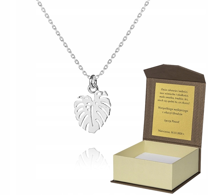 925 Stříbrný Řetízek 45 cm Lístek Věnování A5Z54