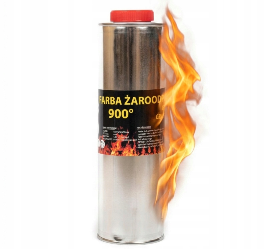 Lakier Farba Żaroodporna Do Kominka/pieca Grafit 1 L