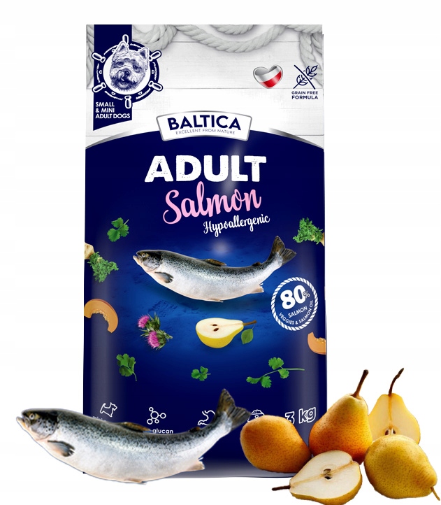 Levně Baltica Adult Salmon Hypoalergenic Xs/s 3kg suché krmivo pro psy