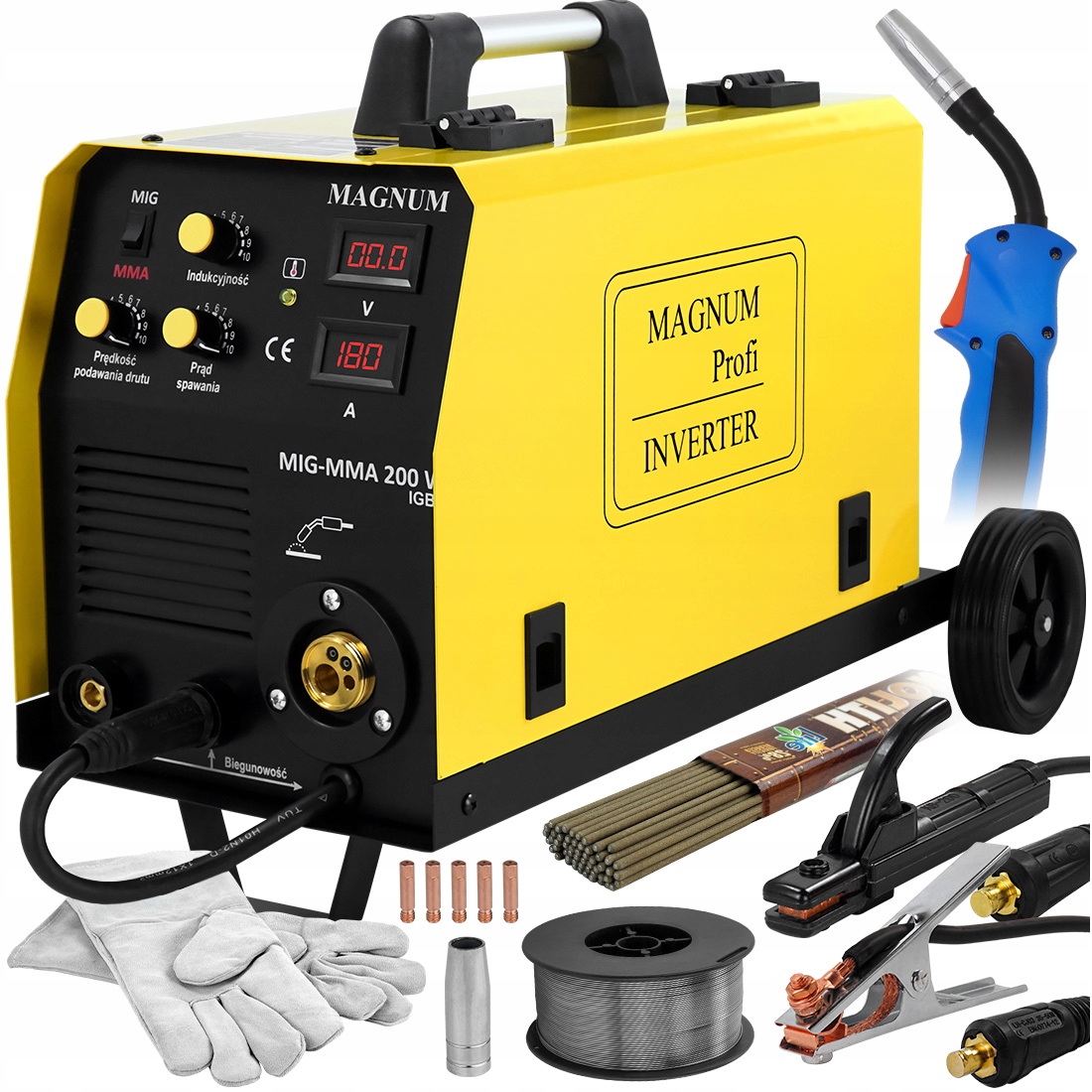 

Spawarka Migomat Mig 200W Mma Igbt Magnum zestaw