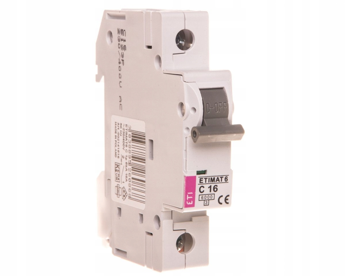 

Wyłącznik nadprądowy 1P C 16A 6kA Ac 002141516