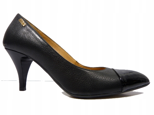 černé kožené klasické dámské nízké lodičky Fabio 35,5