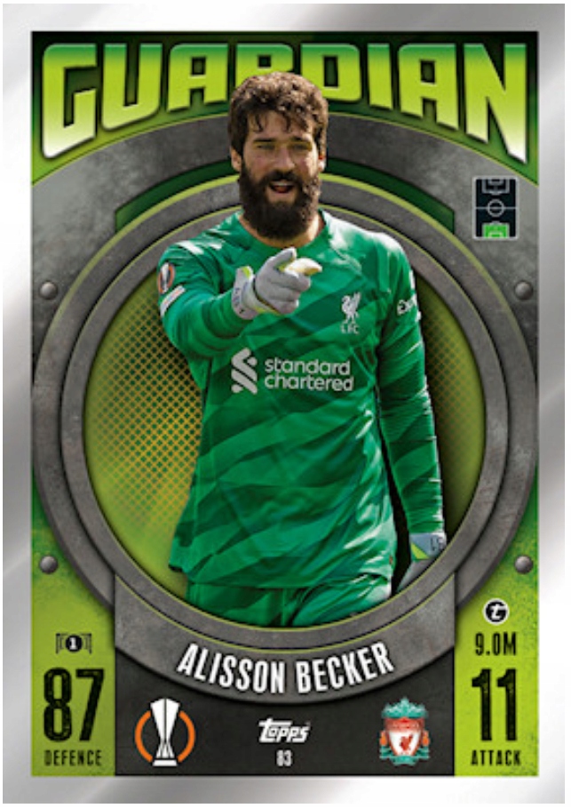 Match Attax 2024 Guardian 83 Alisson Becker Liverpool Karty Topps