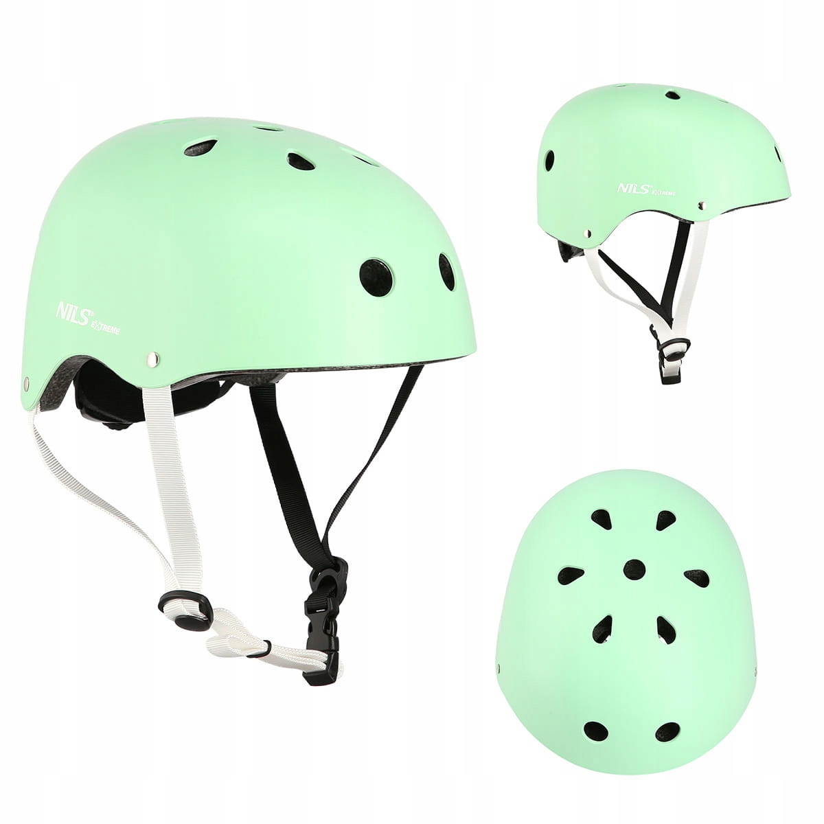Kask Rowerowy M 55-58cm Nils Extreme MTW001 Miętowy na Rolki Hulajnogę