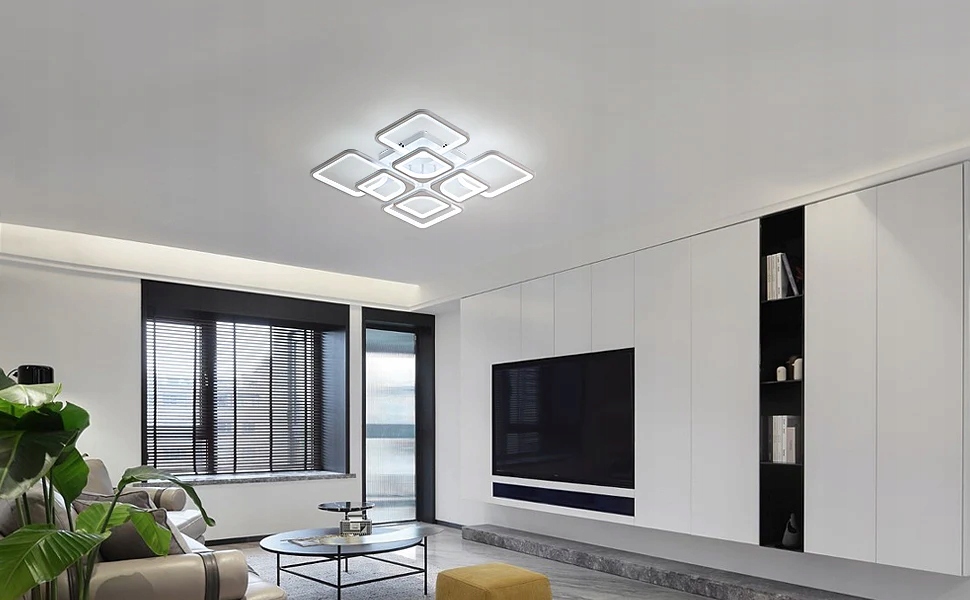 LAMPA SUFITOWA WISZĄCA LED 80W NOWOCZESNA ŻYRANDOL Z PILOTEM DO SALONU Zasilanie sieciowe