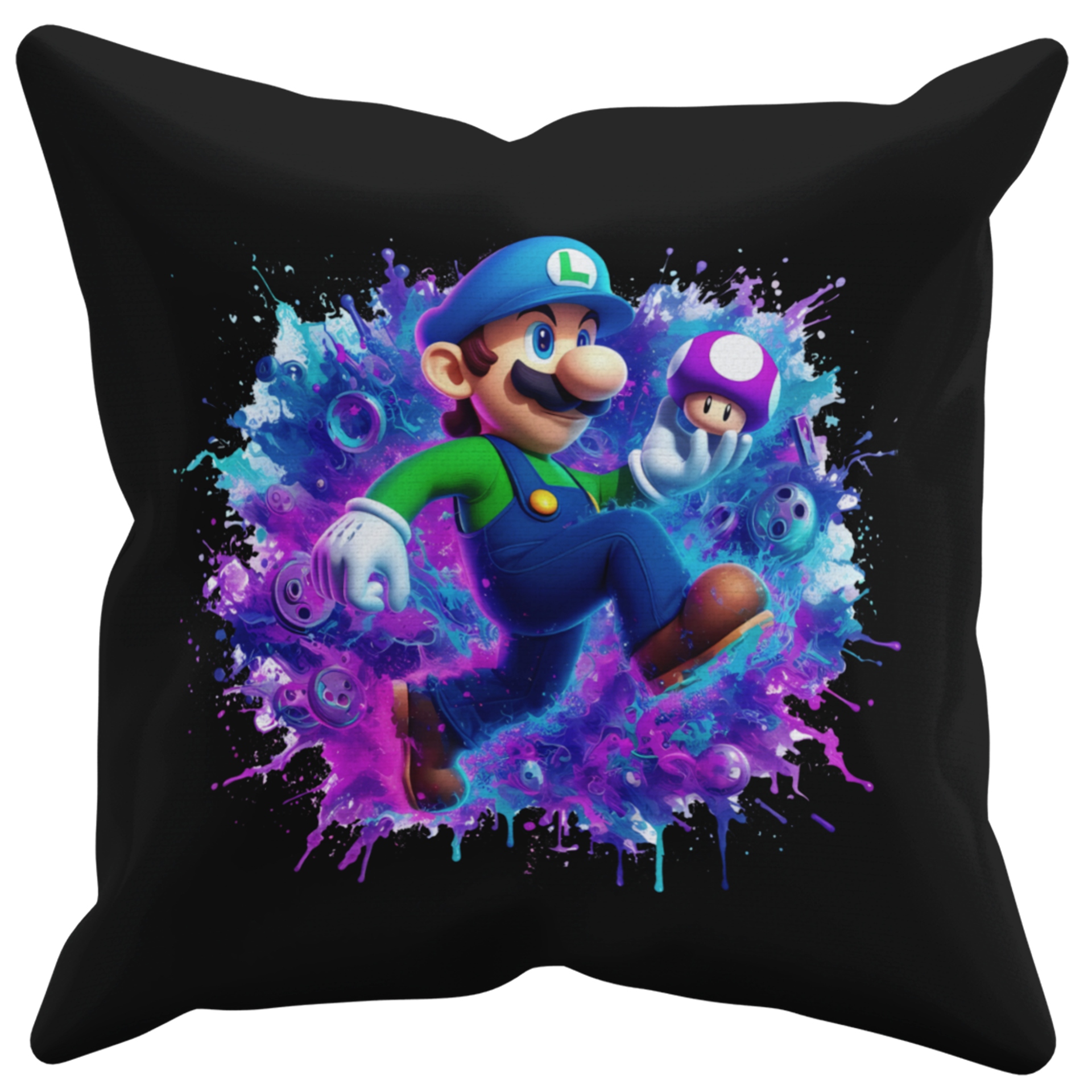 POSZEWKA NA PODUSZKĘ JAŚKA DO PRZEDSZKOLA MARIO LUIGI + IMIĘ GRATIS Kolor dominujący czerń