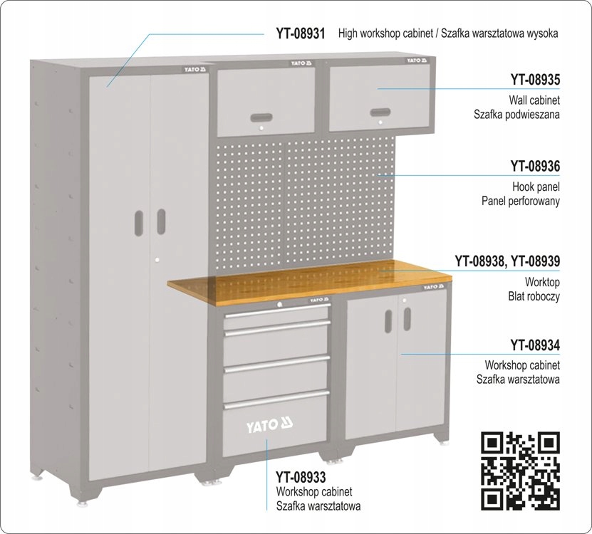 YATO BLAT DREWNIANY DO SZAFEK WARSZTATOWYCH 132 cm Producent code YT 08938