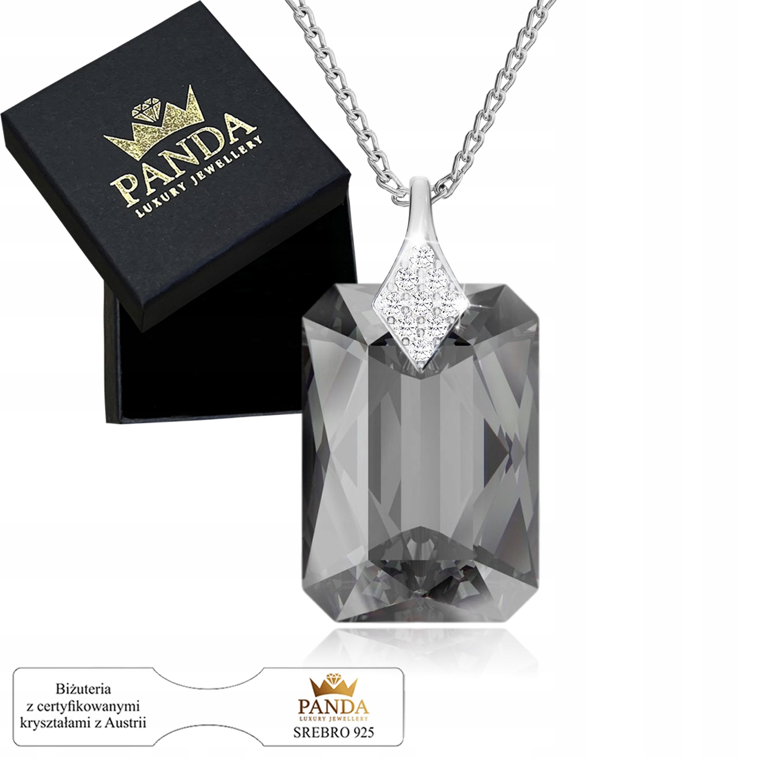 Stříbrný náhrdelník pro ženy Přívěsek Křišťál Řetízek Dárek pro manželku