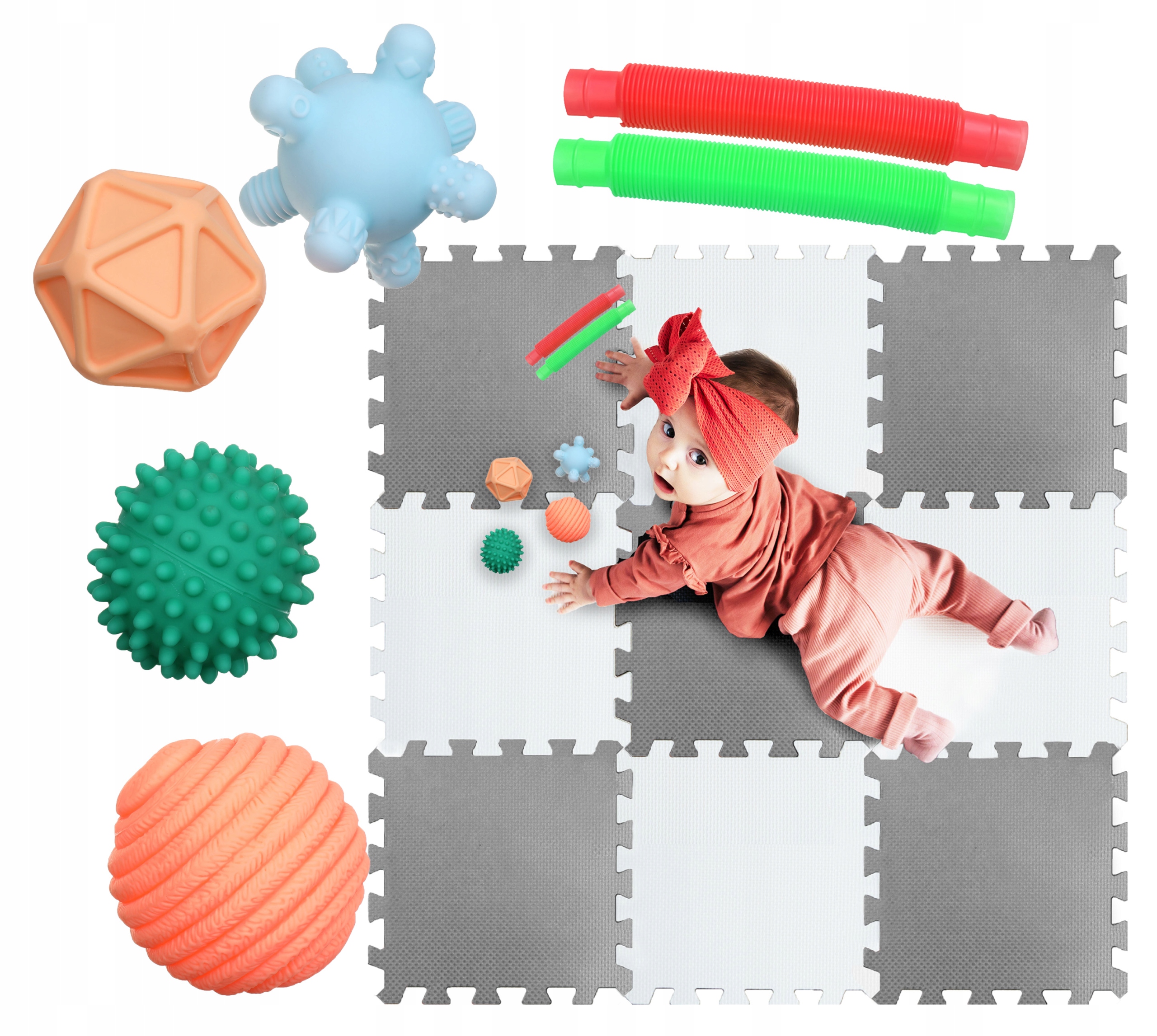 

Zestaw puzzle piankowe + 4 piłki + 2 Popit