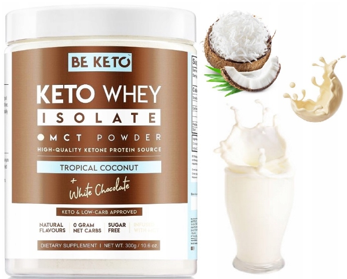 Proteinový Izolát Kokos & Bílá Čokoláda s Mct Keto 300 g BeKeto