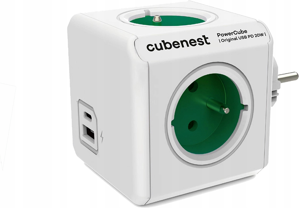 Cubenest PowerCube Original USB A+C PD 20 W zielony