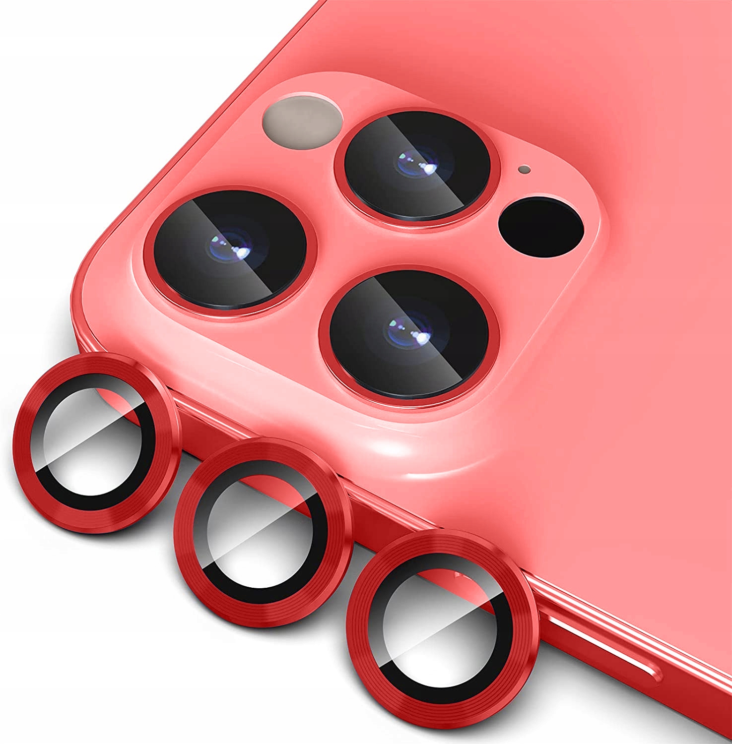 

Ring Szkło na Aparat do iPhone 12 Pro Czerwony