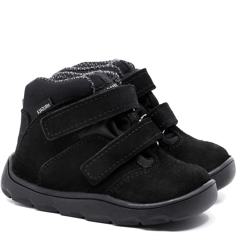 Mrugała 6323 Madi Black trzewiki dziecięce barefoot z membraną Te-por 35
