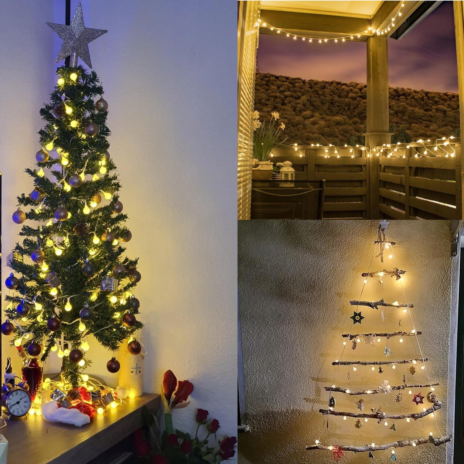 ABIGWHALE LAMPKI KULE DEKORACYJNE GIRLANDA ŚWIETLNA 30 LED — miniatura 4