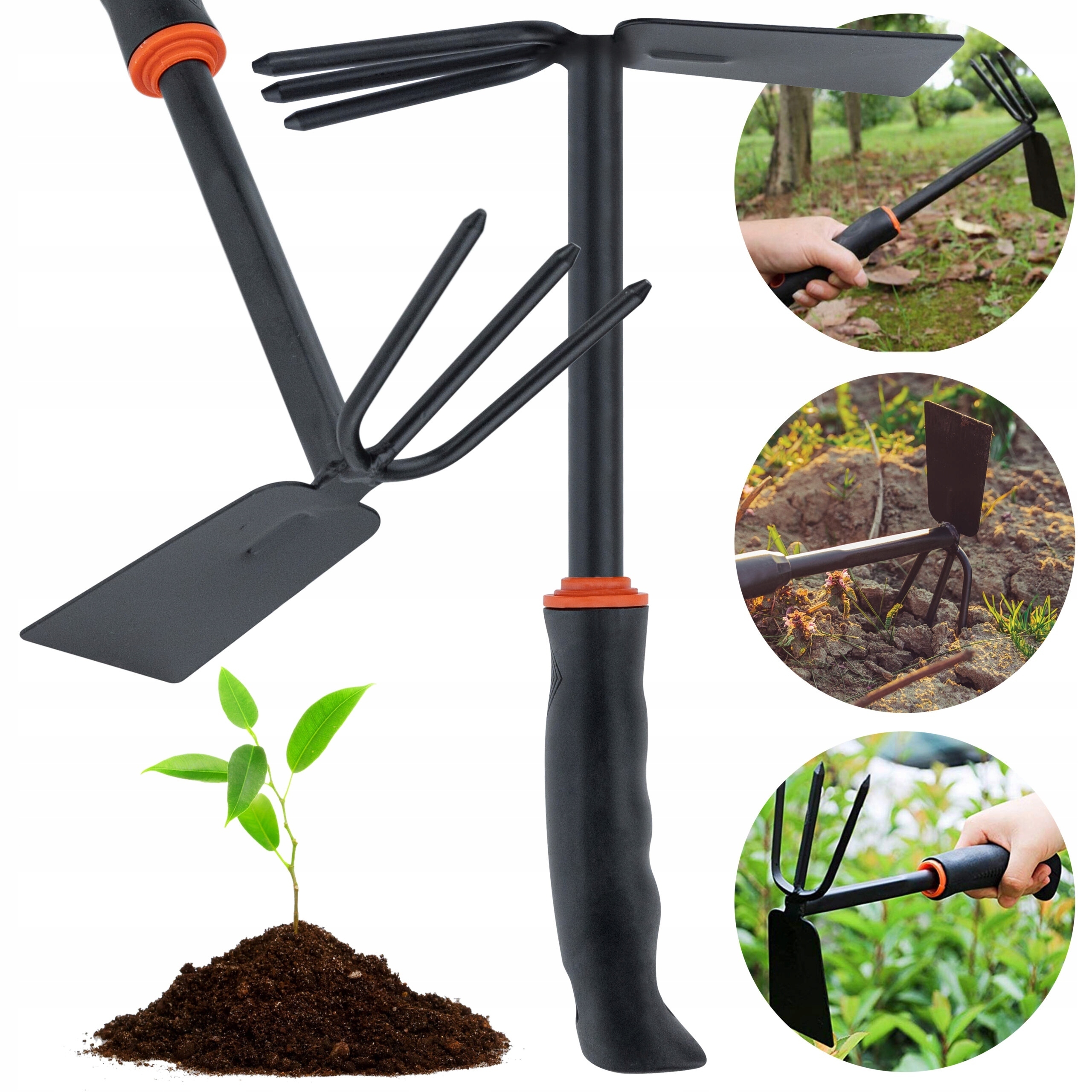 MOTYKA DWUSTRONNA OGRODOWA DZIABKA+GRABKA