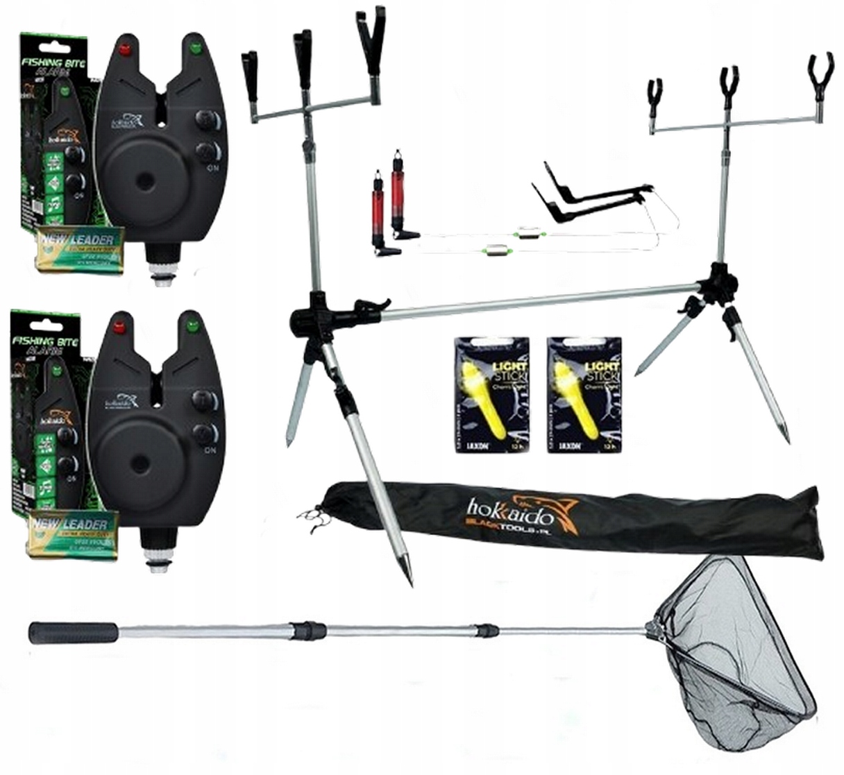 Zestaw Stanowisko Gruntowe Rod Pod 2 x Sygnalizator Stojak+ Podbierak