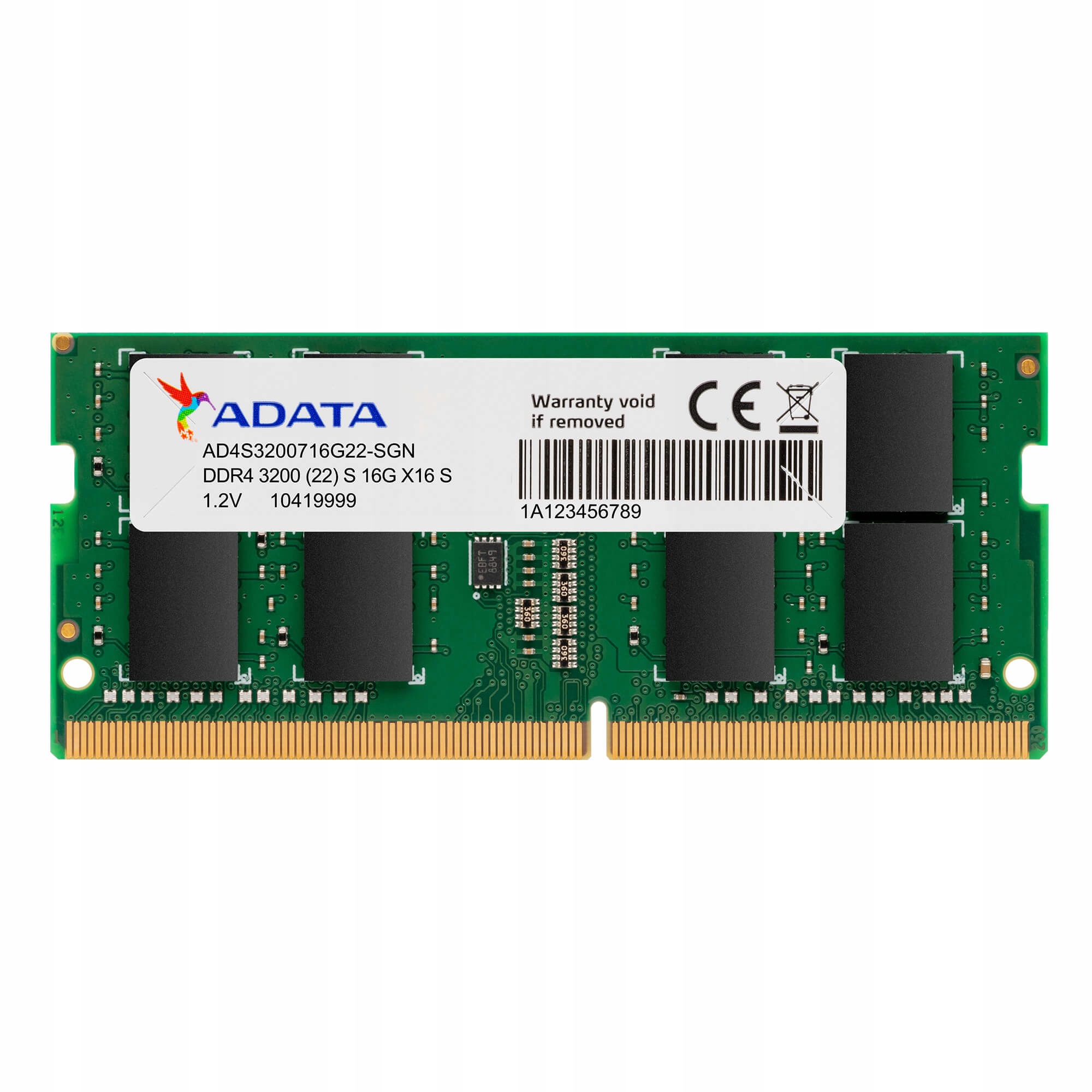 Adata/ So-dimm DDR4/ 16GB/ 3200MHz/ CL22/ 1x16GB AD4S320016G22-SGN