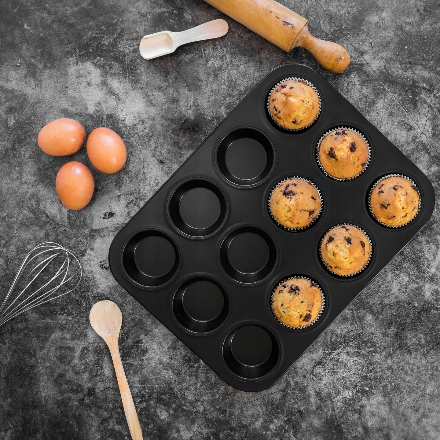 FORMA DO BABECZEK MUFFINEK 12 SZT BLACHA DO PIECZENIA TEFLON NON-STICK Kod producenta FORMA NA 12 BABECZEK FOREMKA DO MUFFINEK