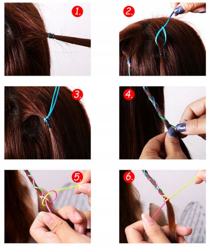 Kolorowe sznurki do warkoczy warkoczyków 50m Marka Inna marka