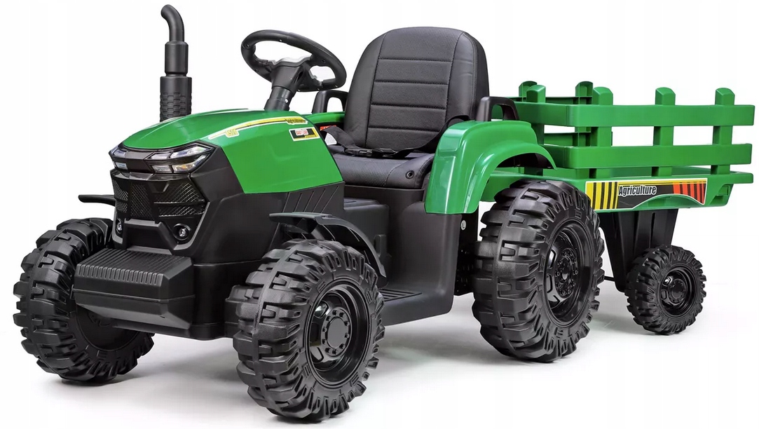 Traktor Z Przyczepą Na Akumulator 24V Skóra Miękkie Koła Eva Pilot 24V 400W