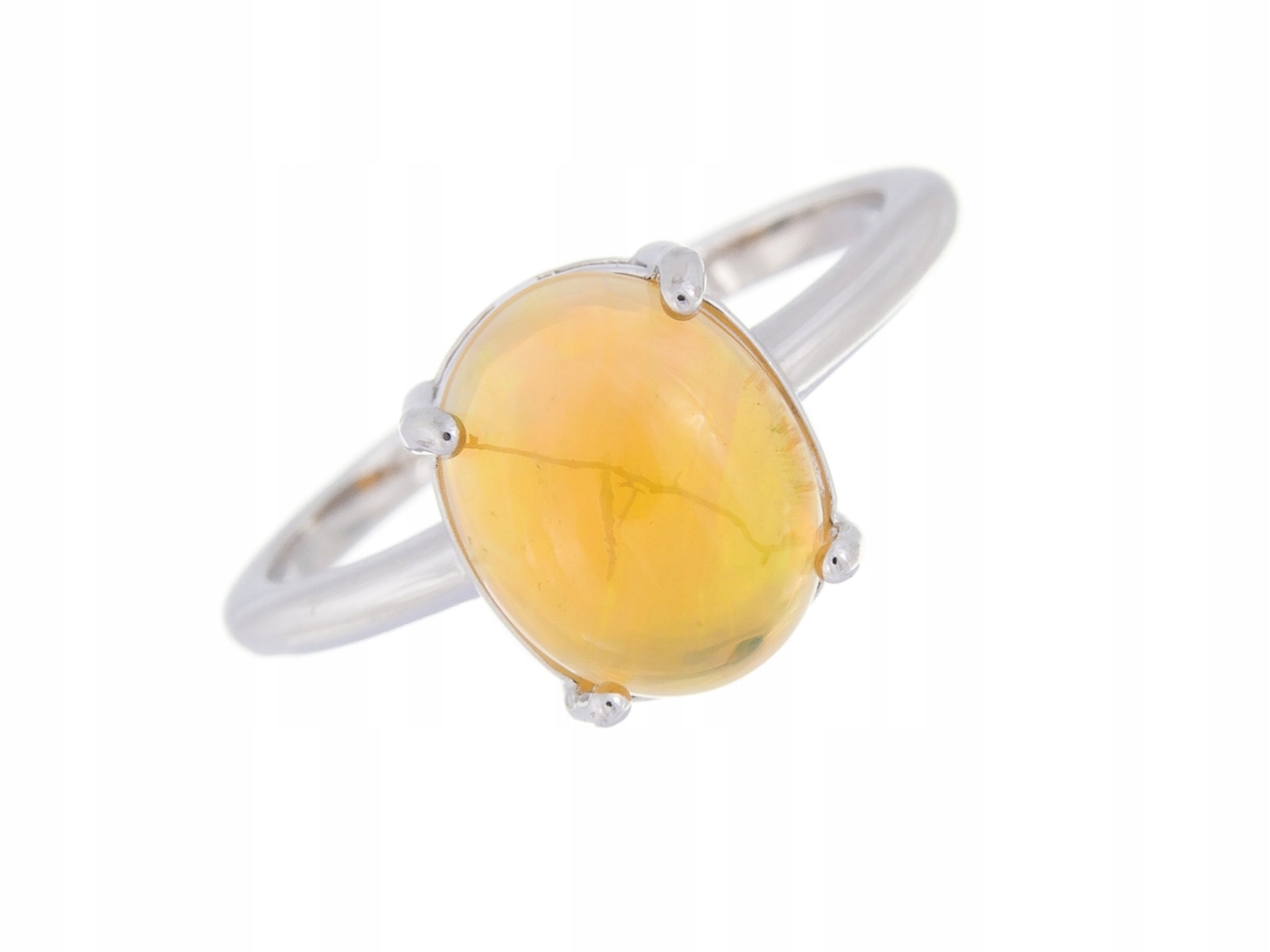 Stříbrný Prstýnek VEL.17 Přírodní Opál 11x9