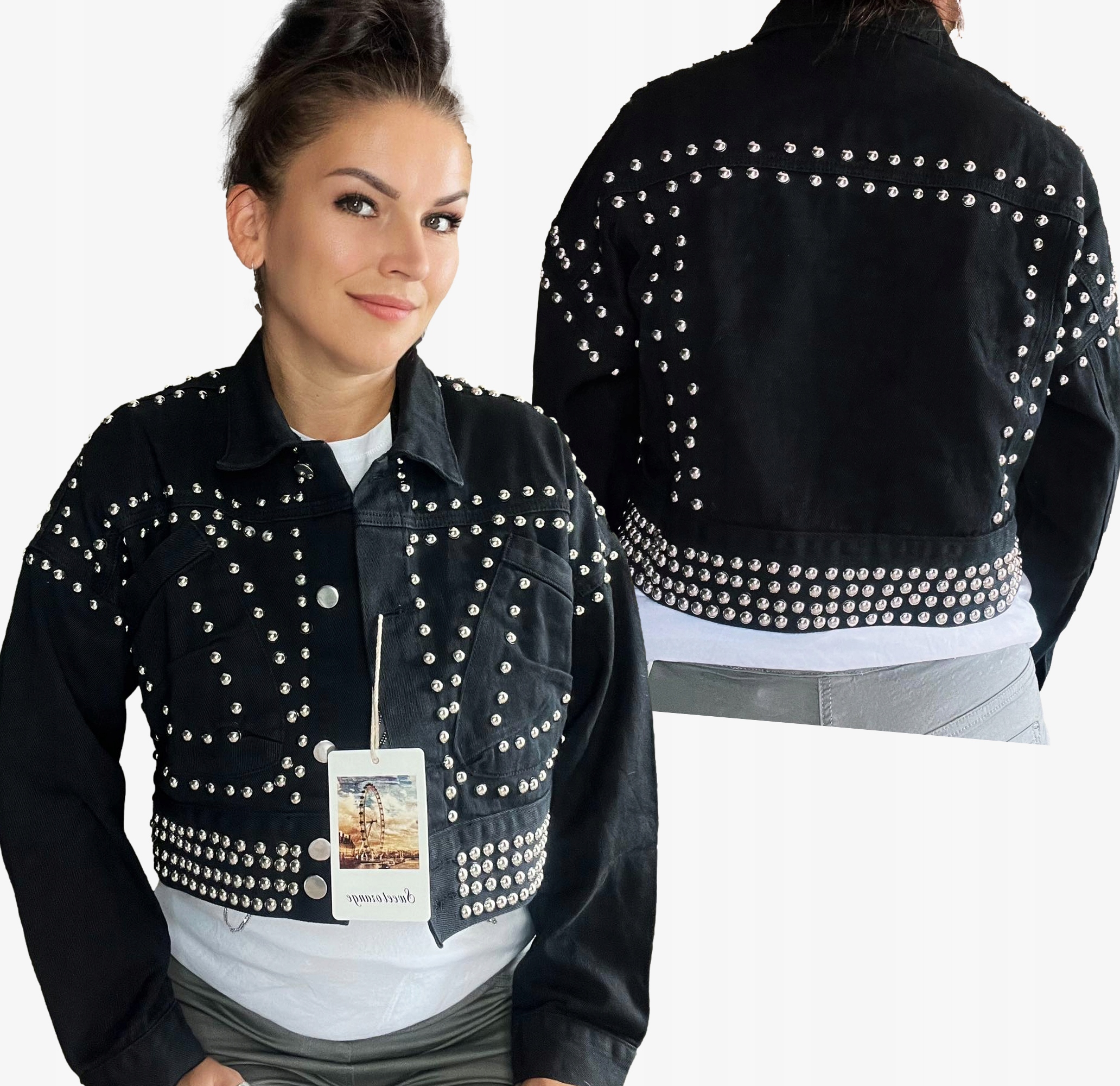 Džínová Bunda Katana S Oversize Cvočky, Velikost S/m