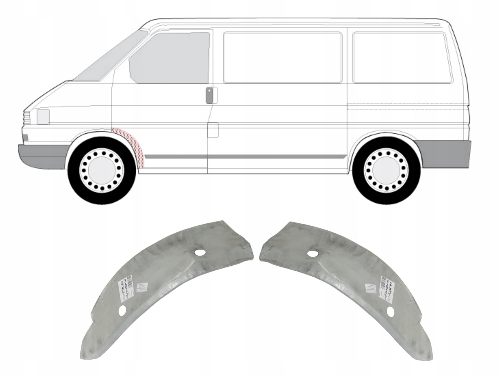 REPERATURKA BŁOTNIKA NADKOLA PRZÓD VW T4 90-03 L+P