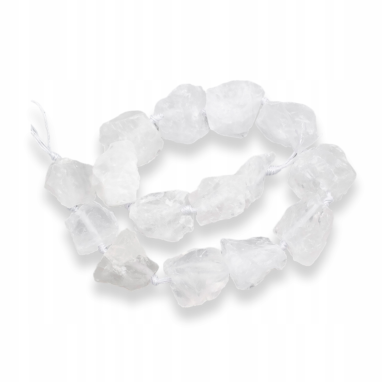 Korálky Přírodní Křišťál Horský, Bryndáčky, Bílá, 9-16-28mm, 15ks/39 Cm