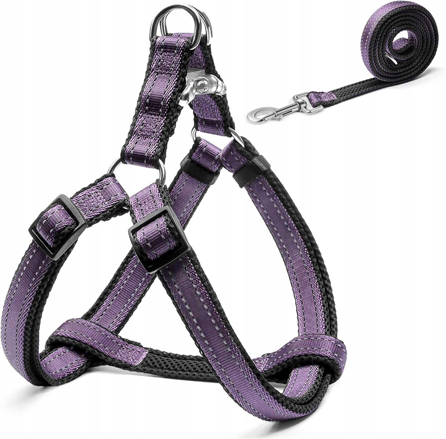 Postroj pro psa s vodítkem na procházky 150 cm, barva Fialová, velikost L