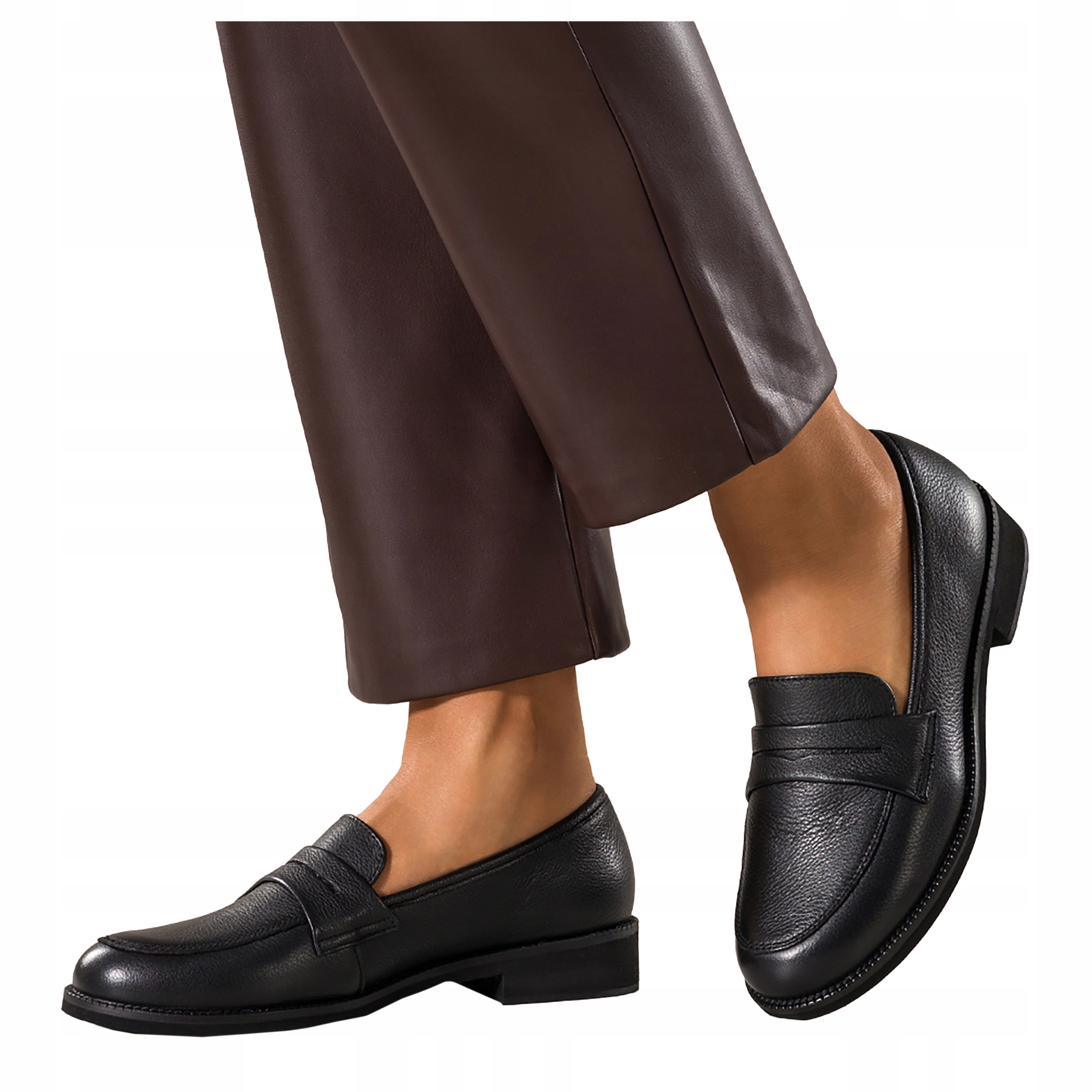 Kožené Mokasíny Dámské Černé Nazouvací Polobotky Pohodlné Klasické vel 36